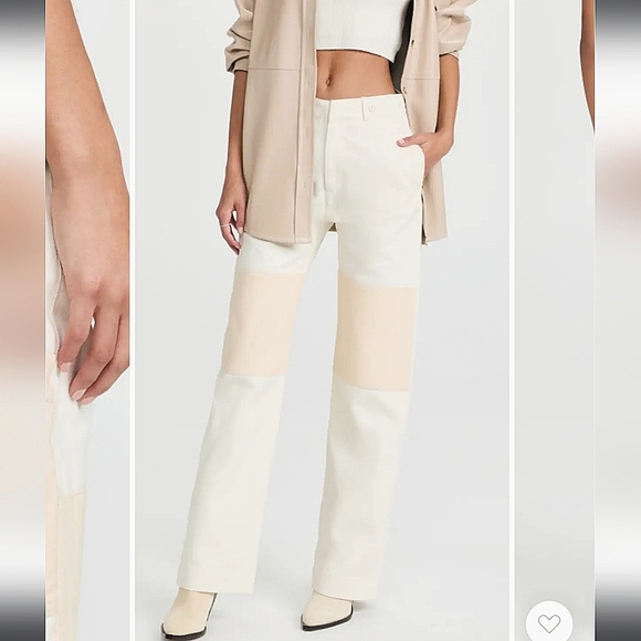 NWT$895 TRE Natalie Ratabesi Missy Two Tone Linen Cotton Trousers Wide Leg Pants - Picture 7 of 16